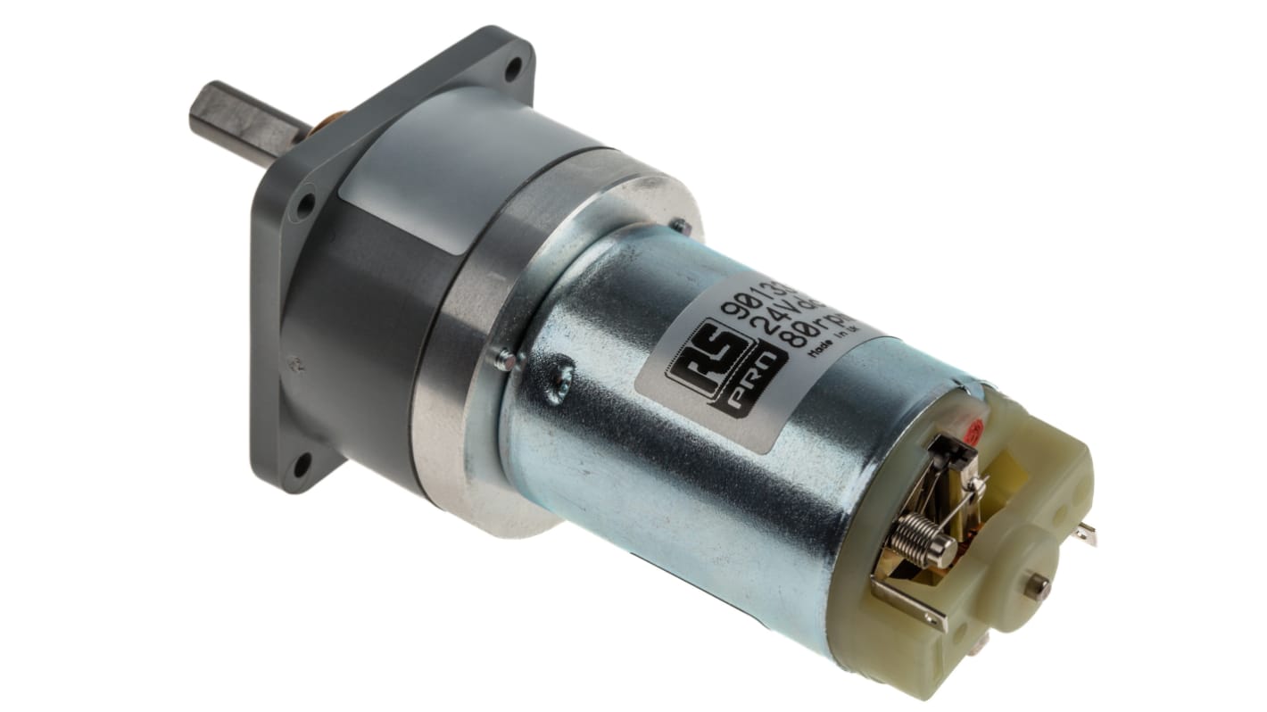 RS PRO Brushed Geared DC Geared Motor, 24 V dc, 20 Ncm, 80 rpm, 6mm Shaft Diameter