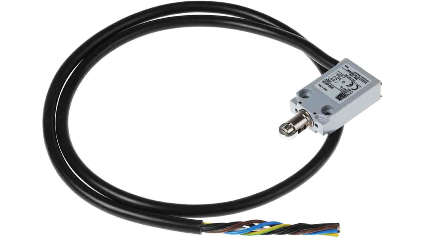 Final de carrera con Pulsador con roldana RS PRO, DPST, NA/NC, 240V, 5A, IP67