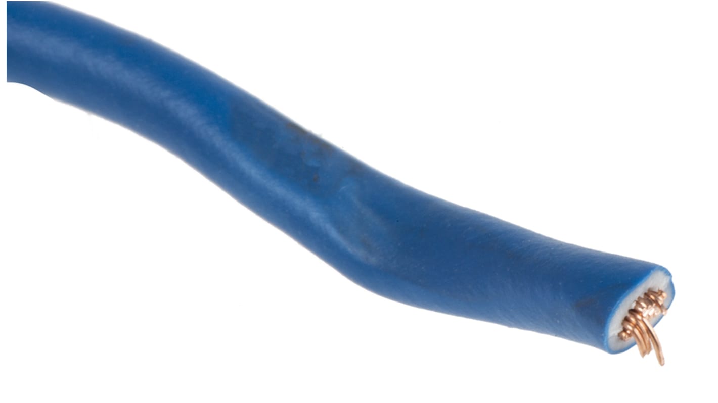 RS PRO Blue 1.5mm² Hook Up Wire, 16 AWG, 27/0.25 mm, 100m, PVC Insulation