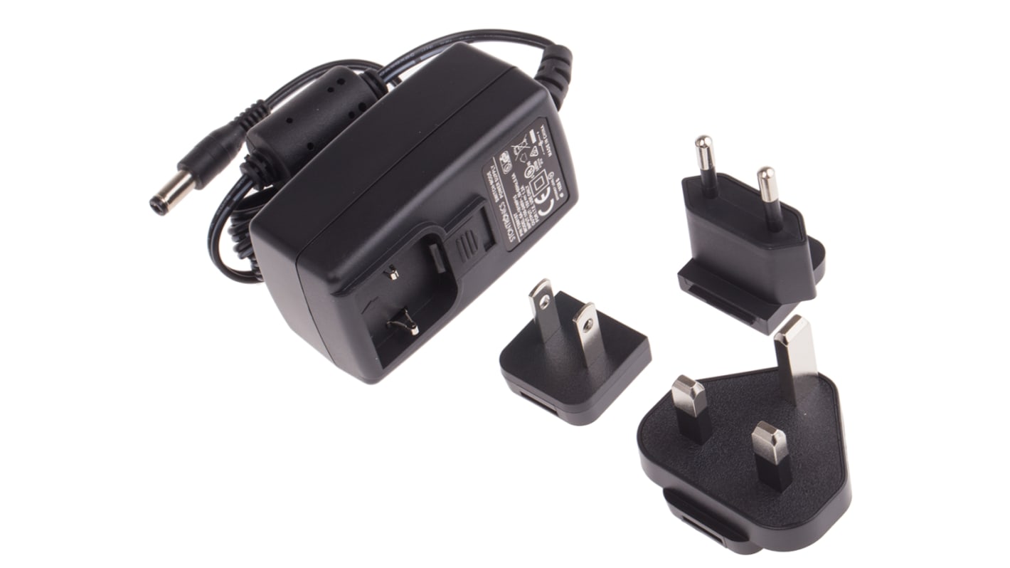 RS PRO 18W Plug-In AC/DC Adapter 15V dc Output, 1.2A Output