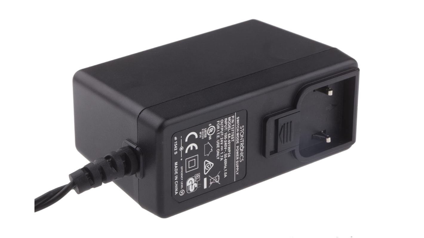 RS PRO 40W Plug-In AC/DC Adapter 24V dc Output, 1.7A Output