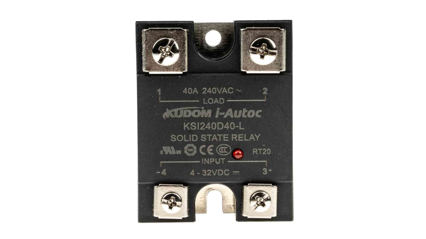 i-Autoc KSI Series Solid State Relay, 40 A Load, Panel Mount, 280 V ac Load, 32 V dc Control