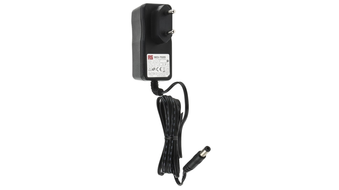 RS PRO 12W Plug In Power Supply 12V dc Output, 0 → 1A Output