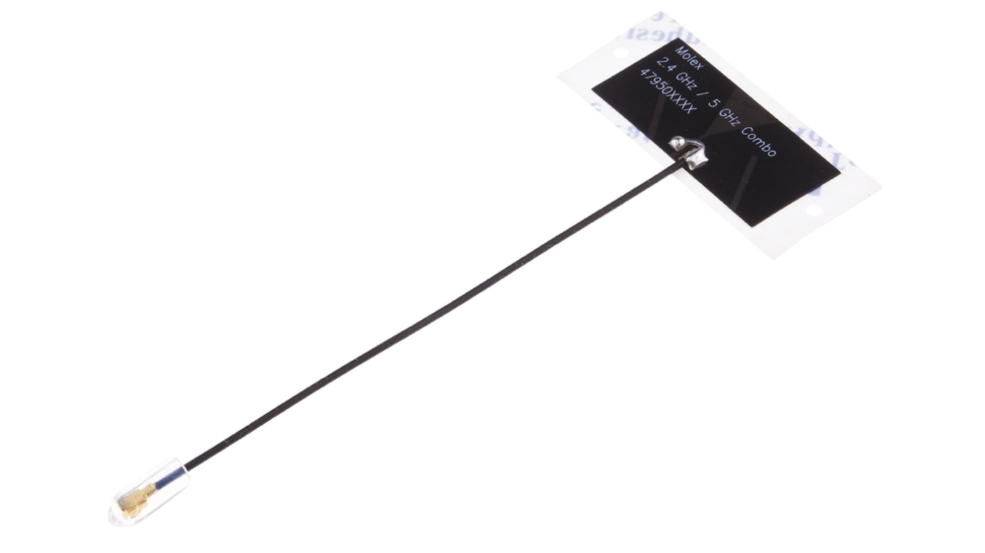 Molex 全向WiFi天线, 2.4 GHz，5 GHz, 蓝牙(BLE), WiFi, 胶粘安装, 47950系列