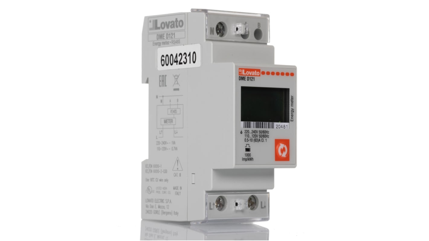 Contatore di energia Lovato, DME, monofase fasi, display LCD a 7 cifre