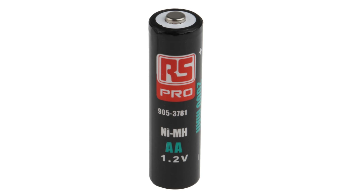RS PRO AA NiMH Rechargeable AA Batteries, 2Ah, 1.2V - Pack of 8
