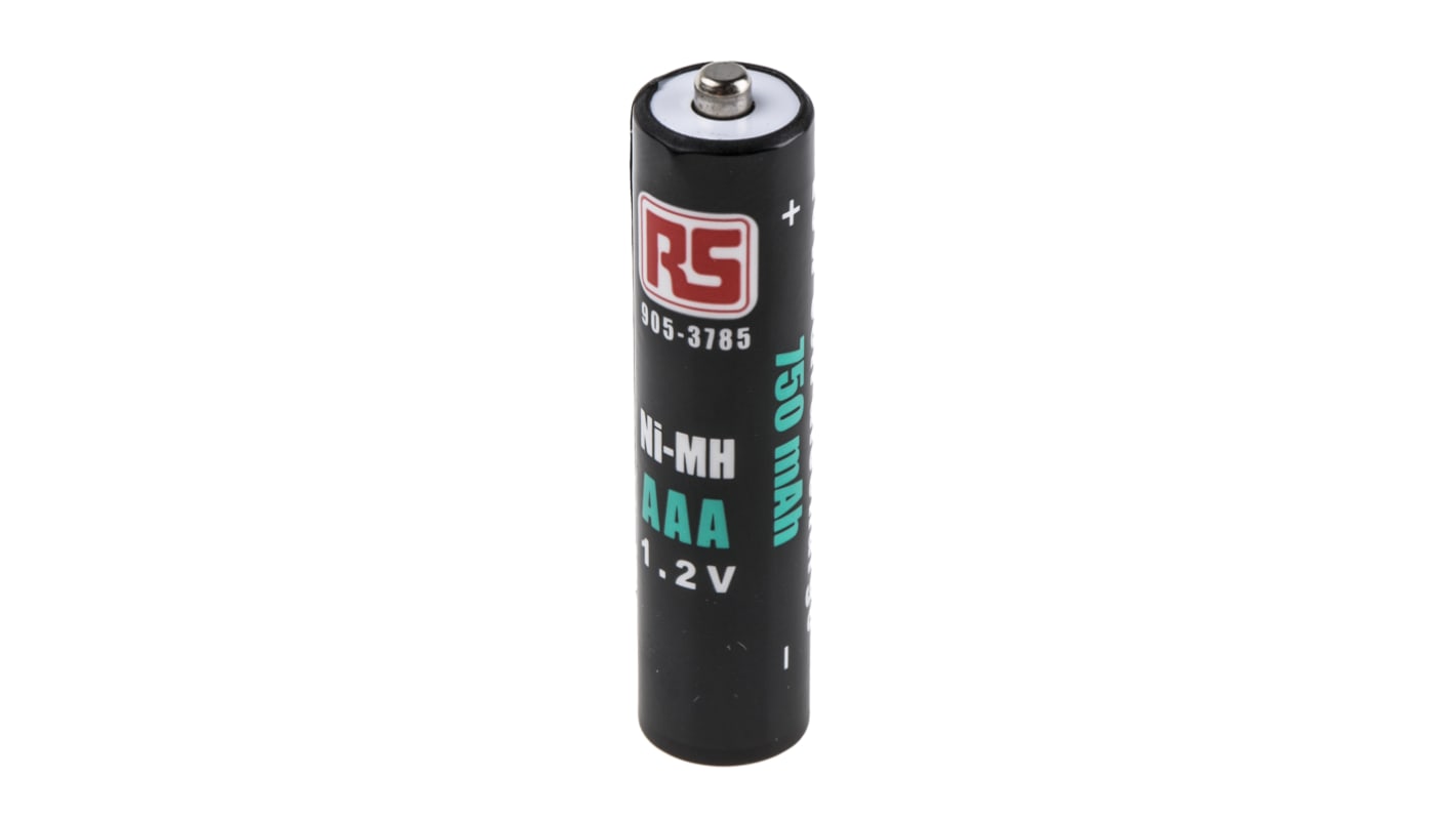 RS PRO AAA-Akku, NiMH, 1.2V, 750mAh, Standard-Anschluss,  geringe Selbstentladung, -10 → +65°C