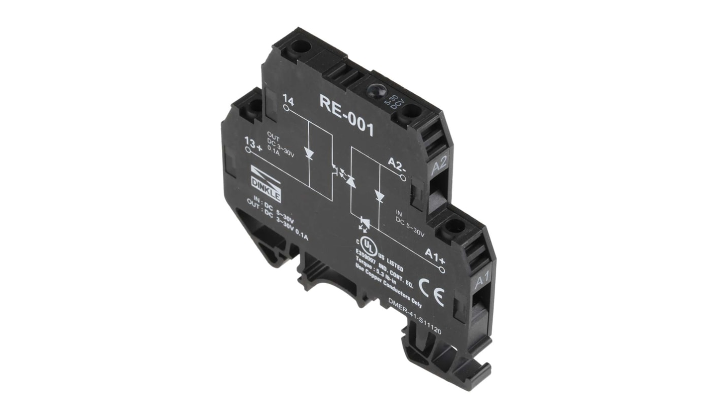 RS PRO Solid State Interface Relay, 30 Vdc Control, 100 mAdc Load, DIN Rail Mount