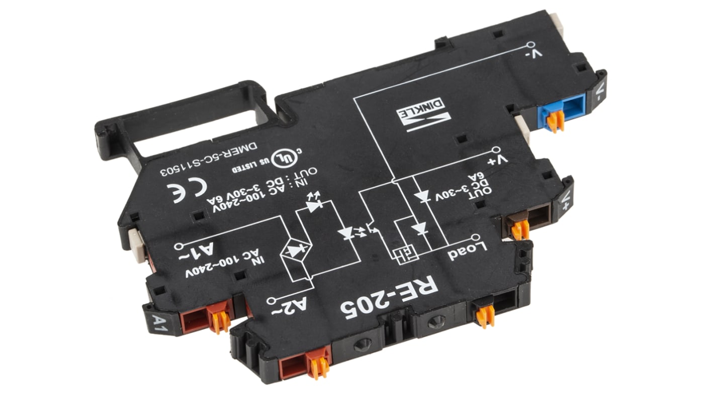 RS PRO Solid State Interface Relay, 240 Vac Control, 6 Adc Load, DIN Rail Mount