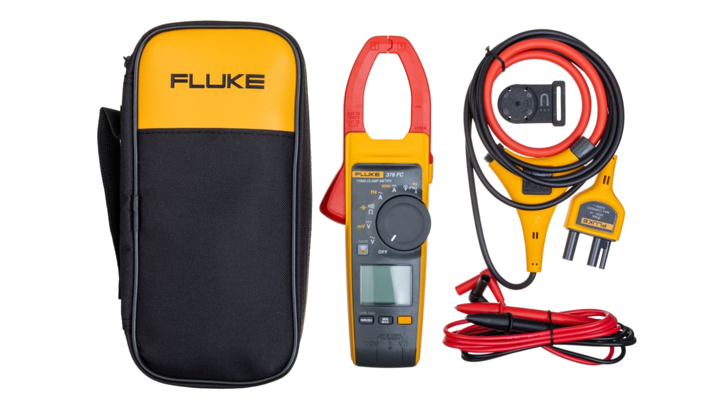 Fluke 376 FC Clamp Meter Bluetooth, 999.9A dc, Max Current 2500A ac CAT III 1000 V, CAT IV 600 V