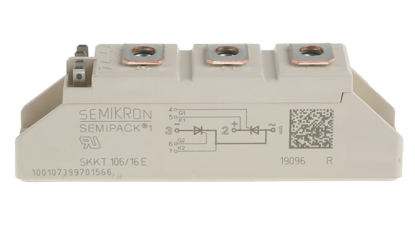 Semikron Danfoss 可控硅模块, SCR, SEMIPACK1, 面板安装, 最大栅极触发电流150mA