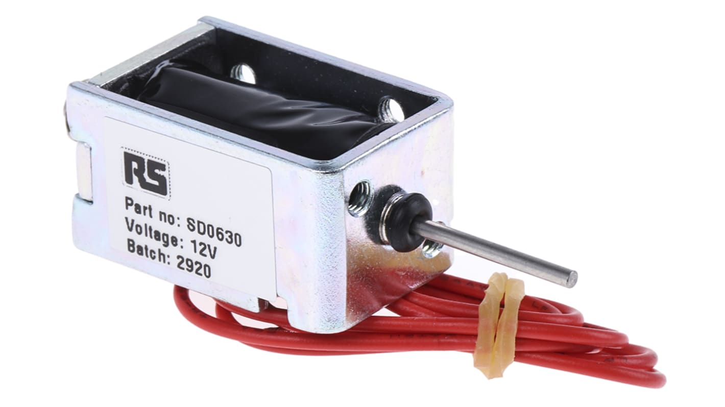 Solenoide lineal de tirar Solentec Limited, 12 V dc, recorrido 10mm