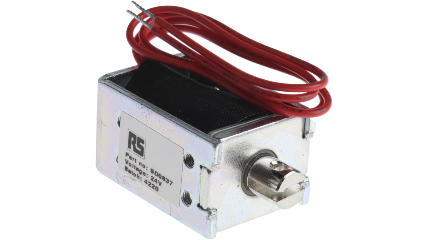 Solentec Limited 直线电磁铁, 拉力作用, 最大行程10mm, 24 V 直流电源, 37 x 20 x 26 mm