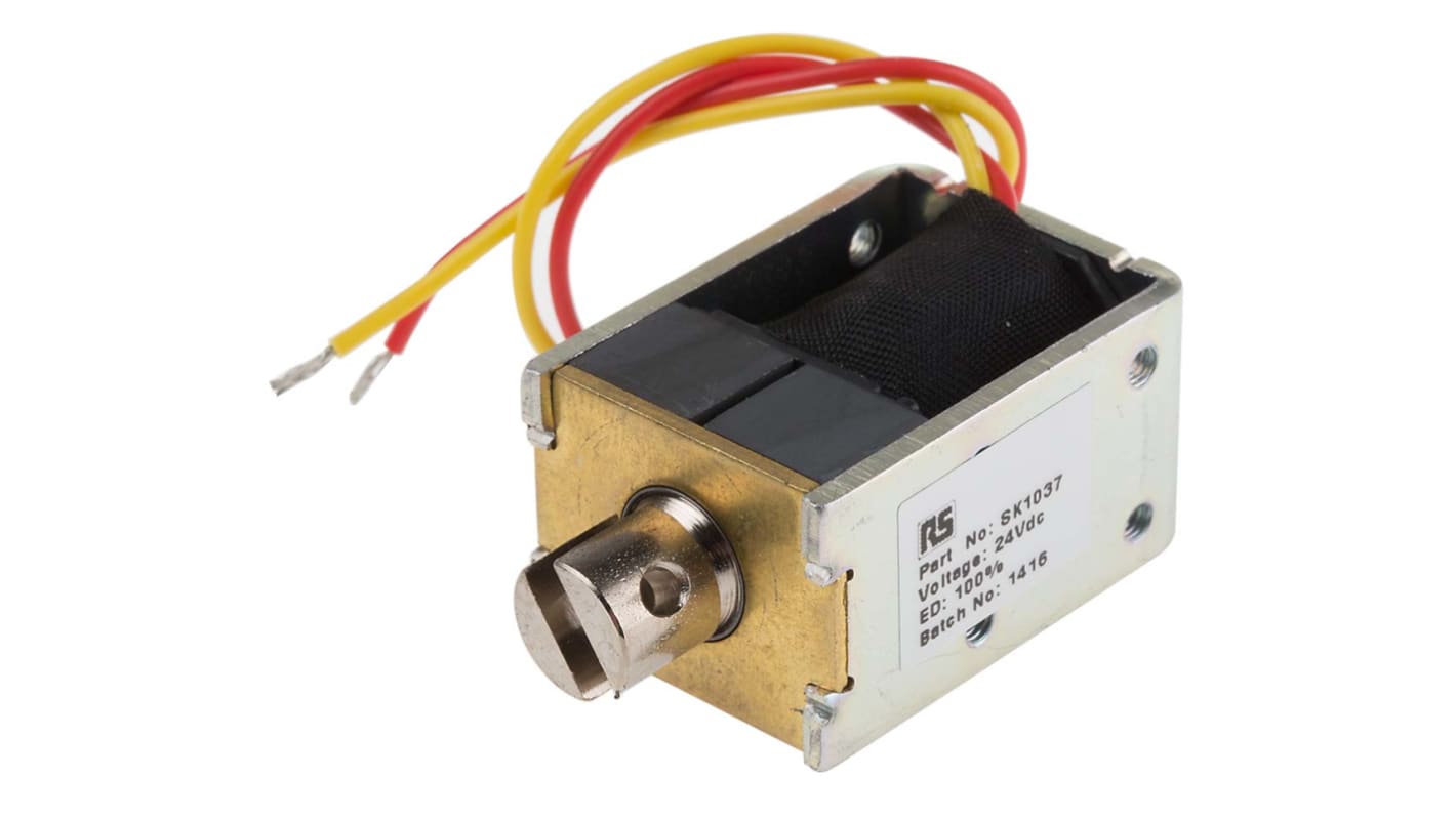 Solentec Limited 直线电磁铁, 拉力作用, 最大行程3mm, 24 V 直流电源, 37 x 20 x 26 mm