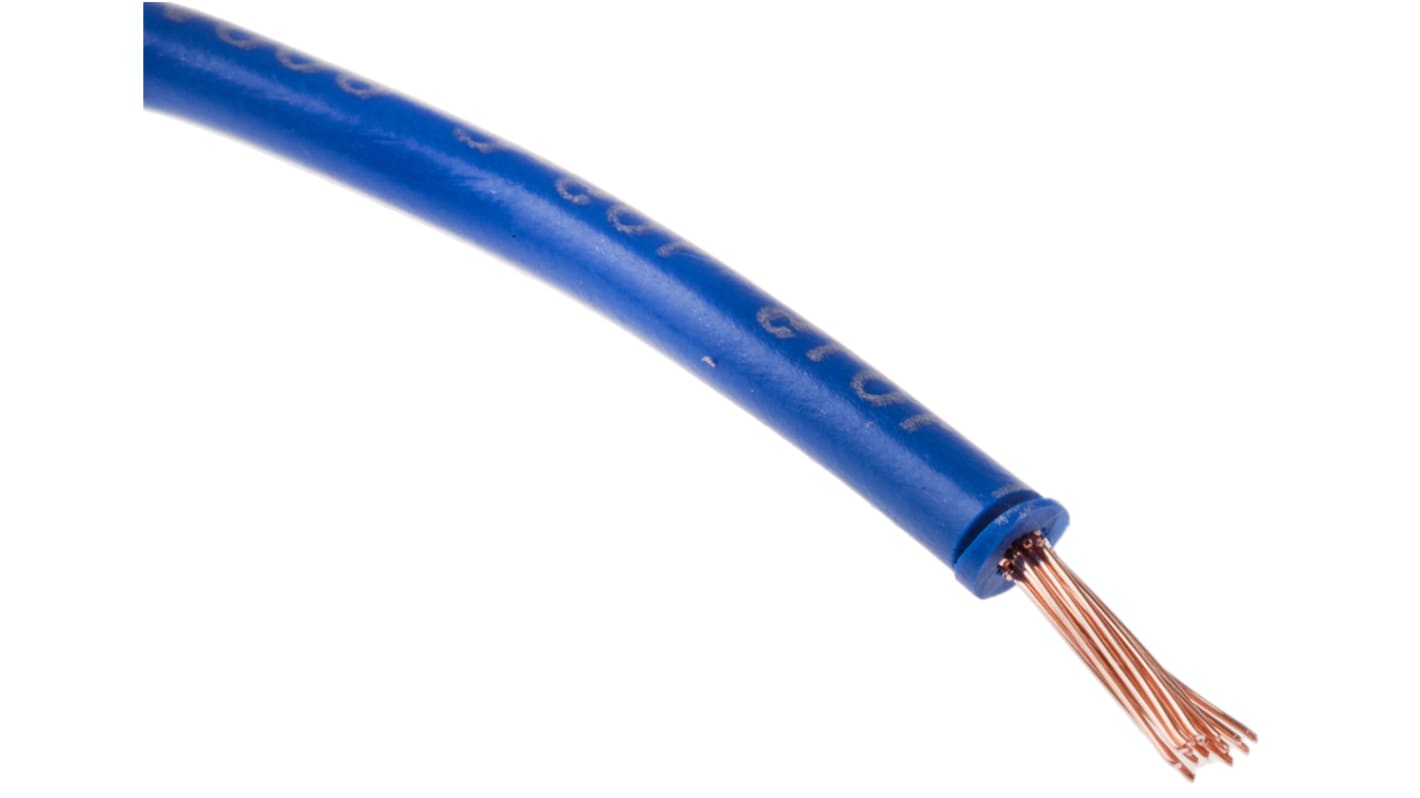 RS PRO Dark Blue 1.5mm² Hook Up Wire, 16 AWG, 30/0.25 mm, 100m, PVC Insulation