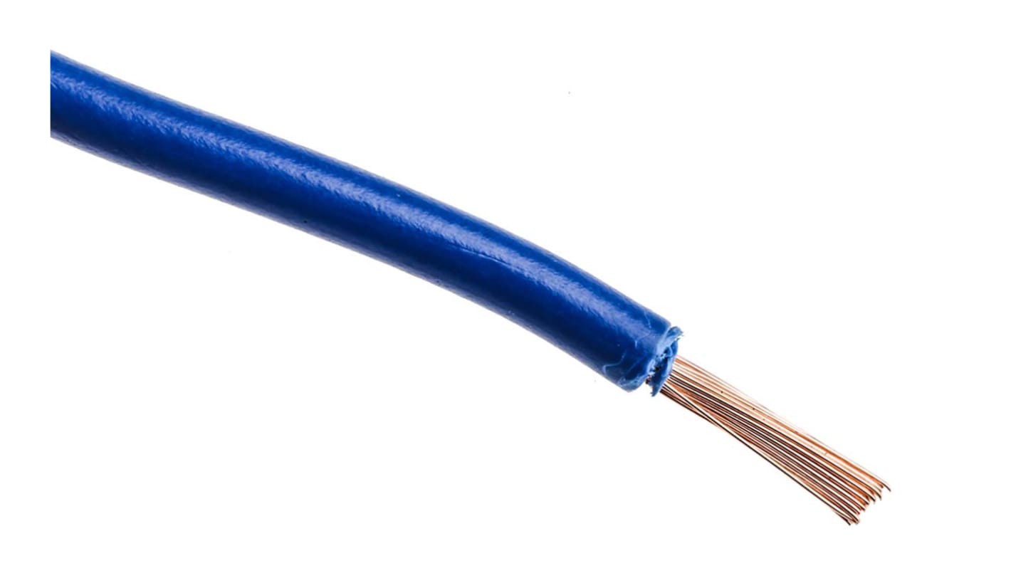 RS PRO Dark Blue 2.5 mm² Hook Up Wire, 14 AWG, 50/0.25 mm, 100m, PVC Insulation