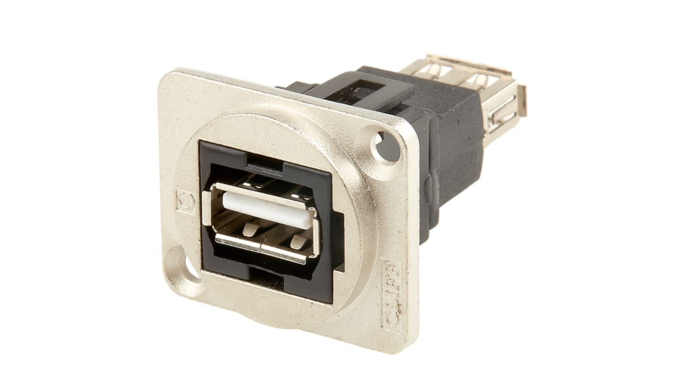 RS PRO Straight, Panel Mount, Socket Type A 2.0 USB Connector