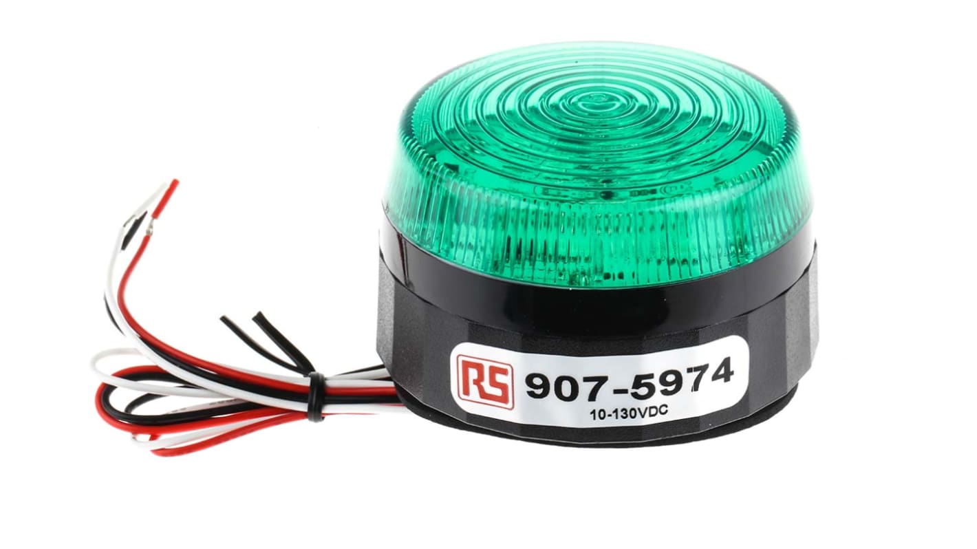 Balise clignotante à LED  verte RS PRO, 10 → 100 V c.c.