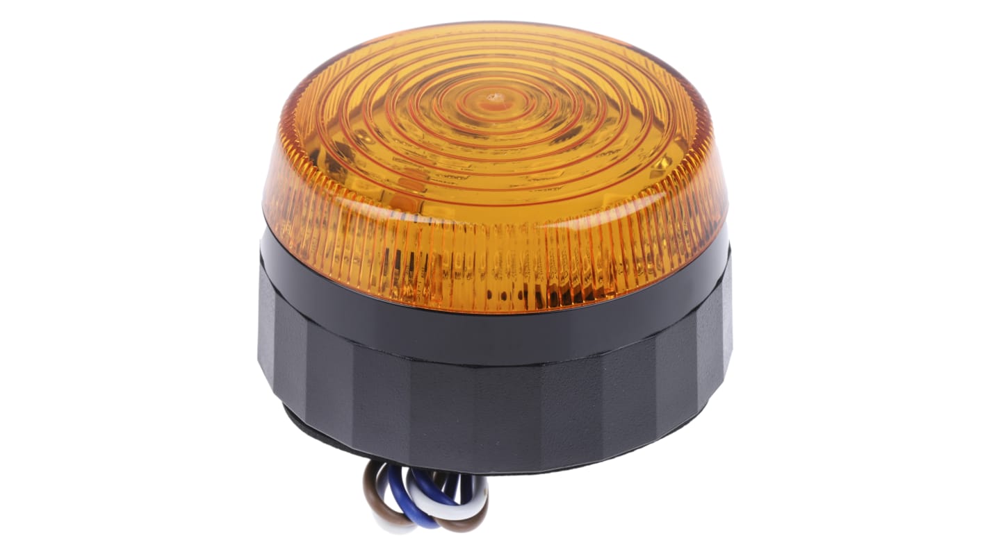 RS PRO Amber Flashing Beacon, 110 → 230 V ac, Screw Mount, LED Bulb, IP67