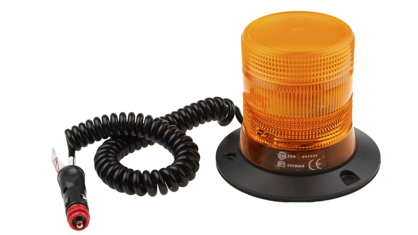 RS PRO, LED Blitz Signalleuchte Orange, 10 → 100 V DC, Ø 150mm x 130mm
