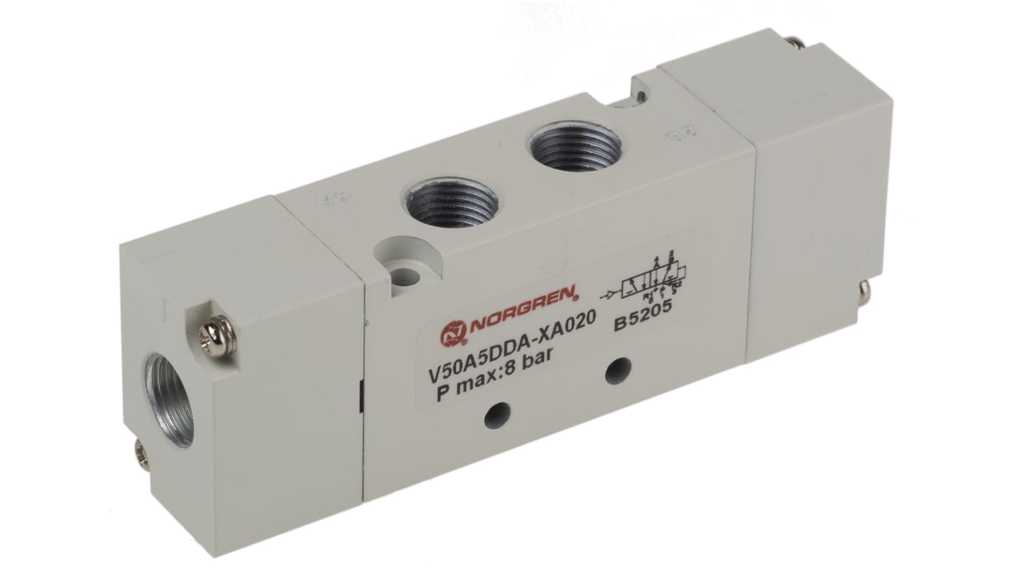 Electrodistributeur pneumatique RS PRO série V50, Assistée/Air, G 1/8