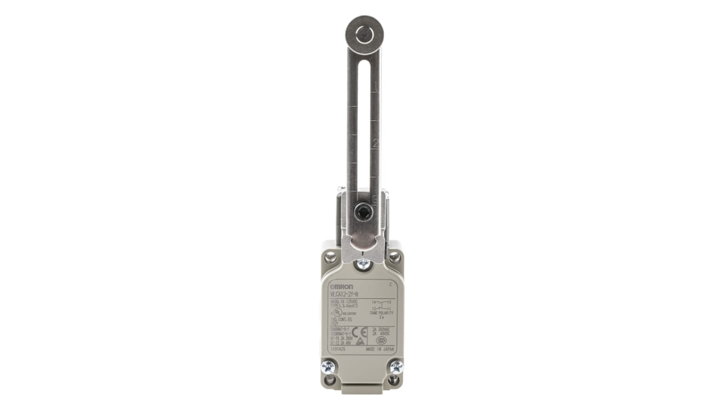 Omron WL Series Roller Lever Limit Switch, NO/NC, IP67, SPST, 500V ac Max, 10A Max