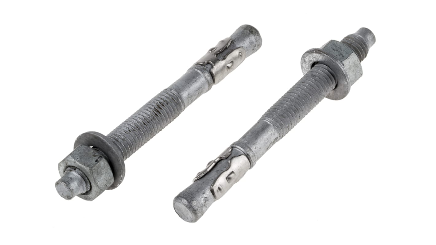 RS PRO Carbon Steel Anchor Bolt M12 x 115mm, 12mm Fixing Hole