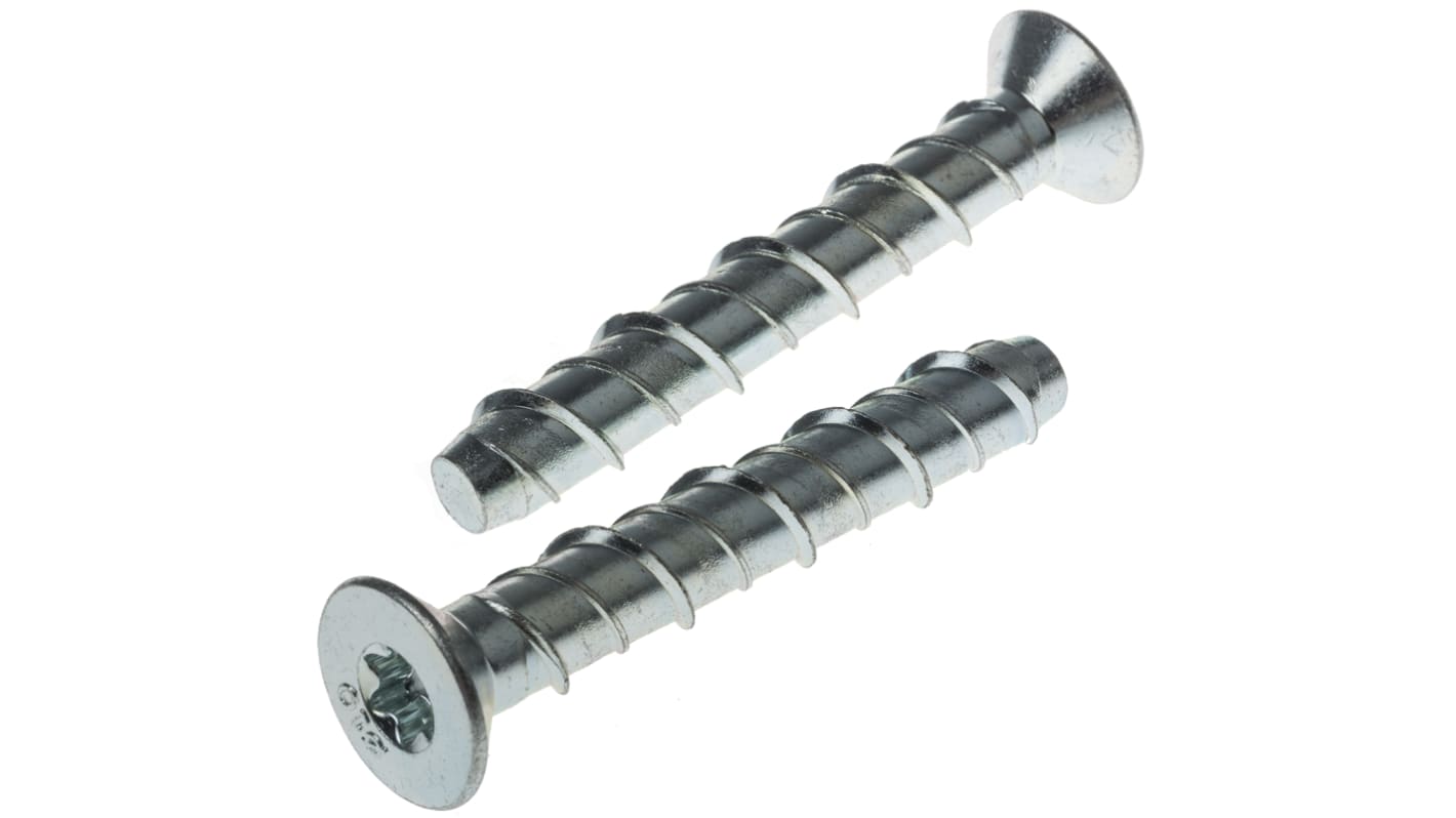 RS PRO Carbon Steel Anchor Bolt M10 x 75mm, 10mm Fixing Hole