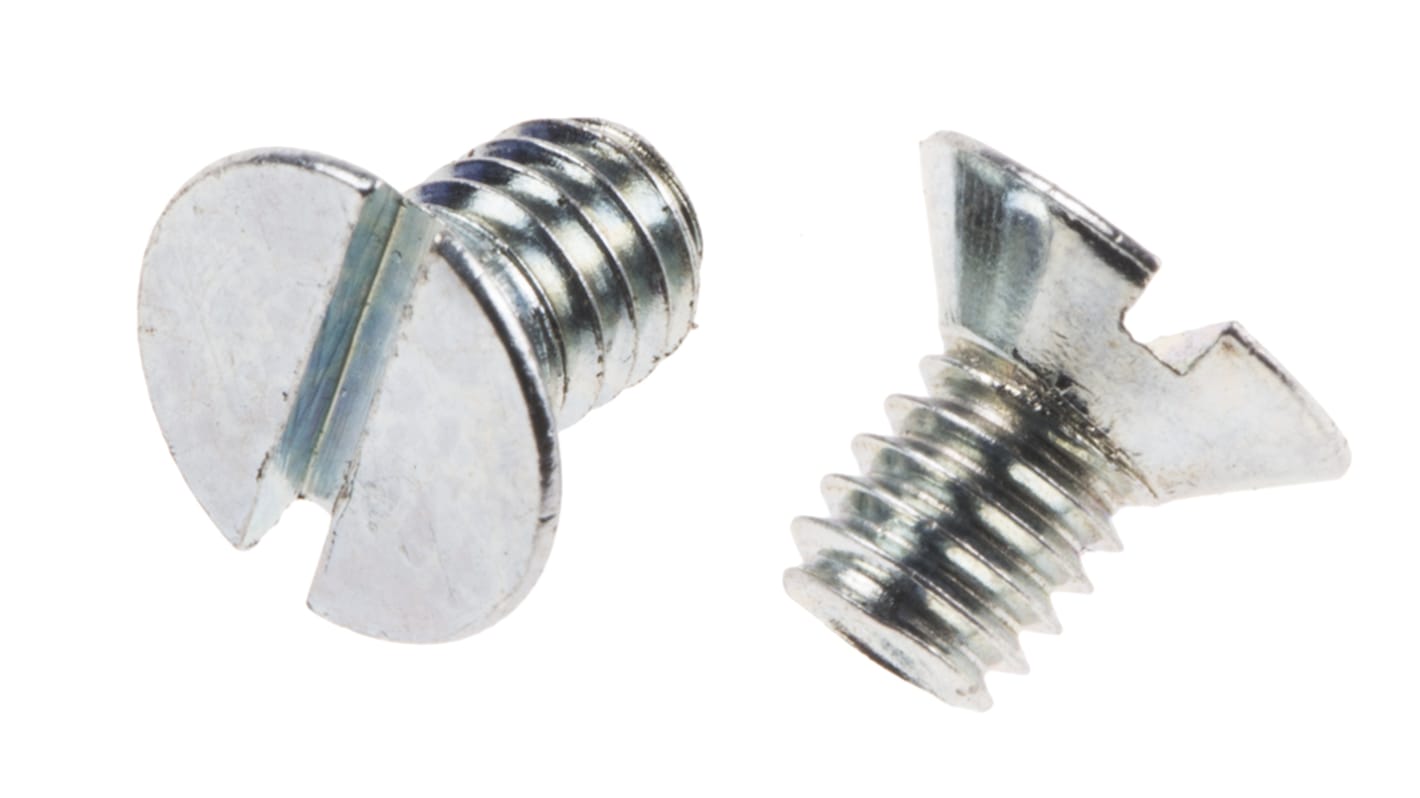 Śruby maszynowe M4 łeb z łbem stożkowym Stalowe długość 6.0mm skok 0.70mm