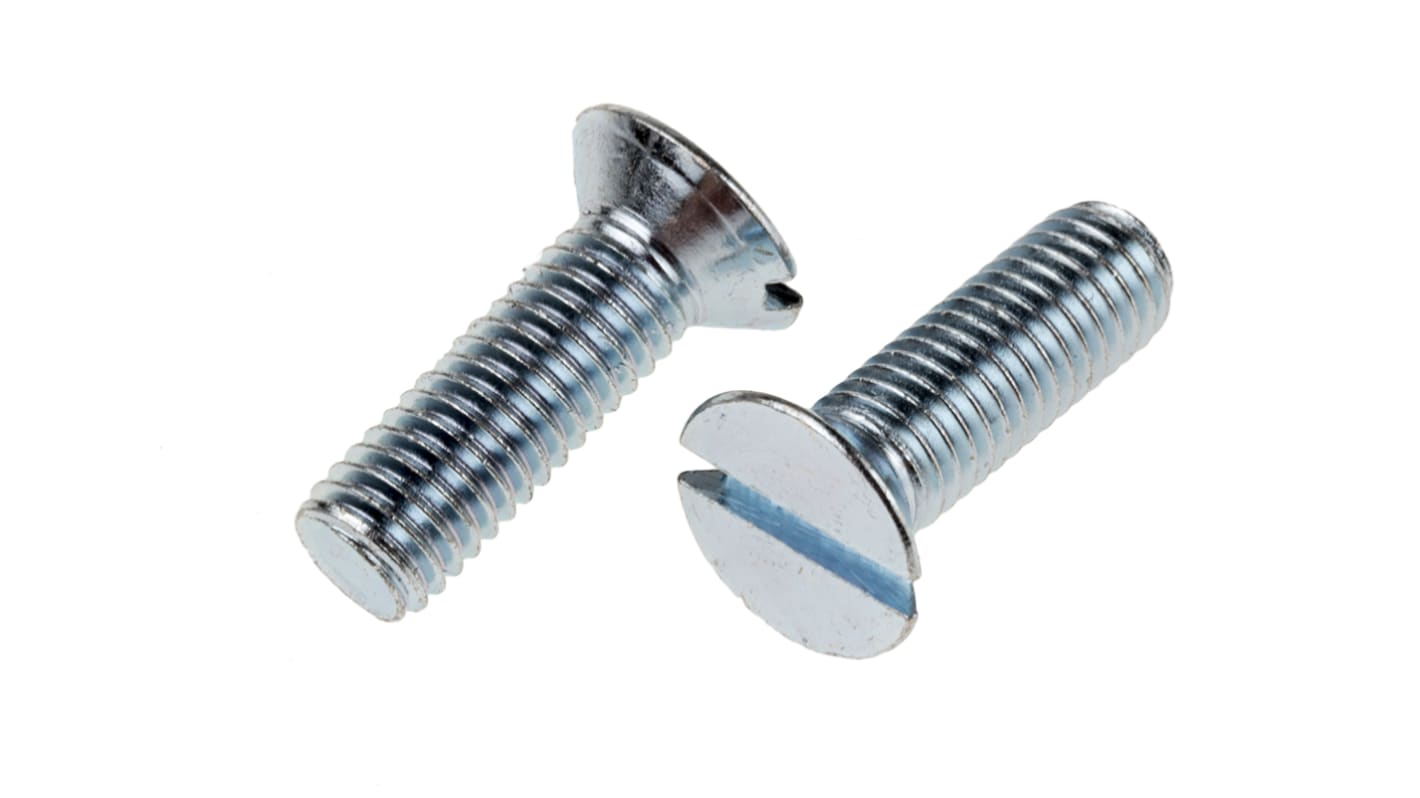 Śruby maszynowe M8 łeb z łbem stożkowym Stalowe długość 25.0mm skok 1.25mm