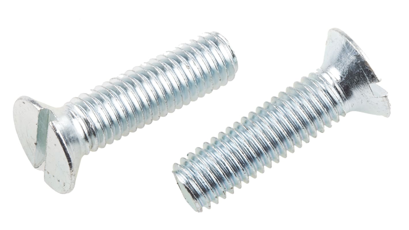 Śruby maszynowe M8 łeb z łbem stożkowym Stalowe długość 30.0mm skok 1.25mm
