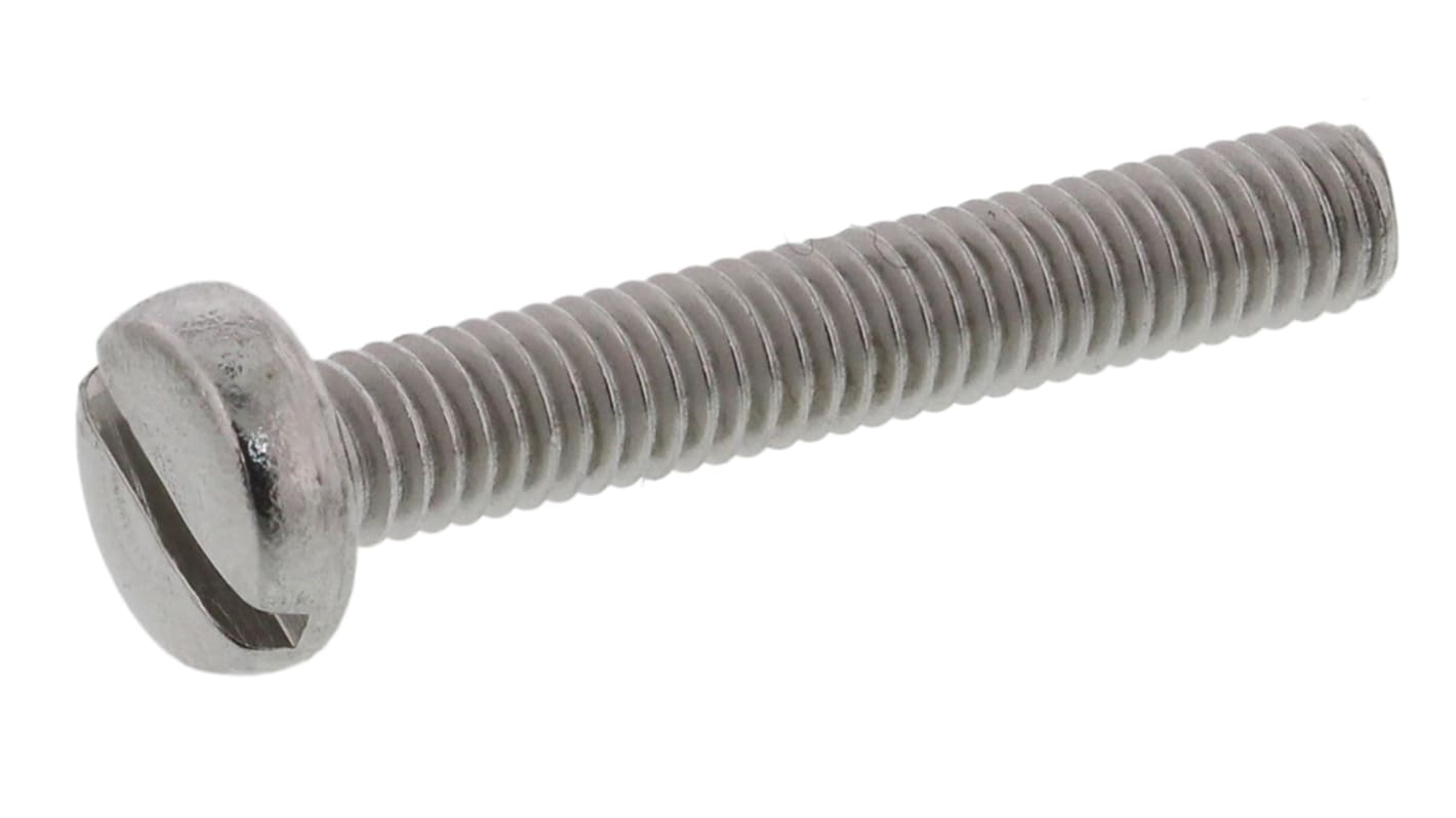 RS PRO Linsenkopf Schlitz Schrauben verzinkt, M5 x 6.0mm Stahl