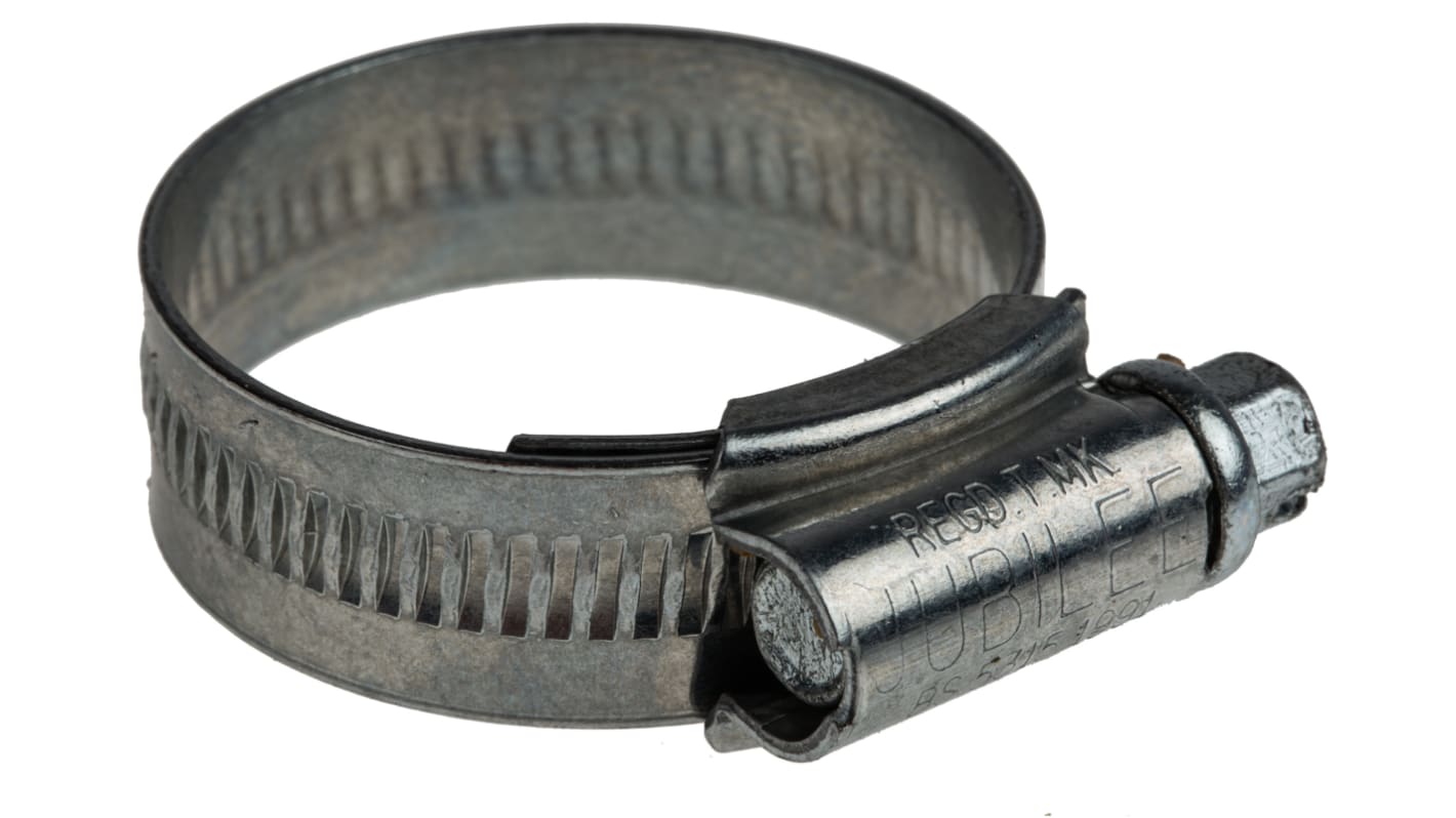 Jubilee Zinc-Plated Mild Steel Slotted Hex Worm Drive, 13mm Band Width, 25 → 35mm ID