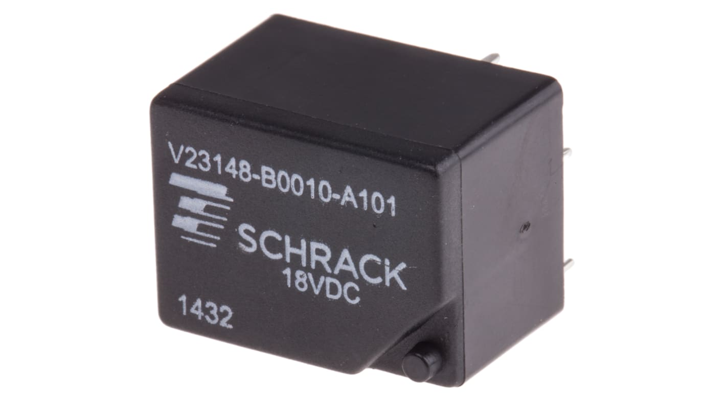 TE Connectivity PCB Mount Power Relay, 18V dc Coil, 7A Switching Current, SPDT