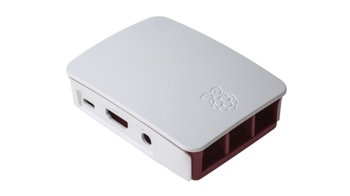 Raspberry Pi Plastic Case for use with Raspberry Pi 2B, Raspberry Pi 3B, Raspberry Pi 3B+ in Red, White