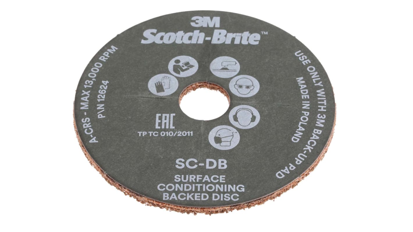 3M Aluminium Oxide Sanding Disc, 115mm, Coarse Grade, 10 in pack