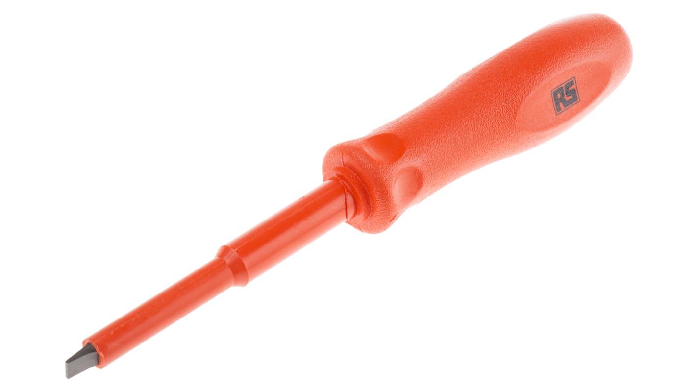 ITL Insulated Tools Ltd Slotted Insulated Screwdriver, 6.5 x 1.2 mm Tip, 100 mm Blade, VDE/1000V, 203 mm Overall