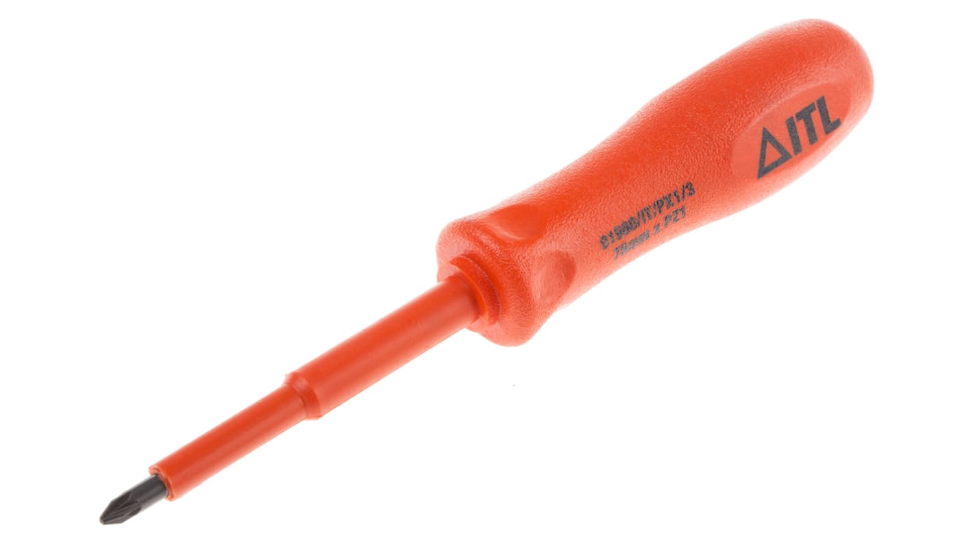 ITL Insulated Tools Ltd VDE PZ1 POZIDRIV® Isolierter Schraubendreher, Legierungsstahl, 152 mm / Klinge 75 mm