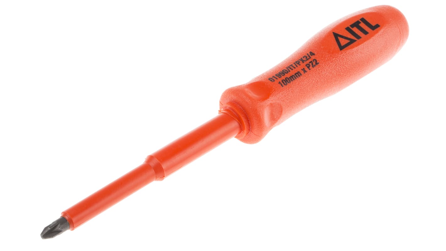 ITL Insulated Tools Ltd Pozidriv, PZ2 Tip, 100 mm Blade, VDE/1000V, 203 mm Overall