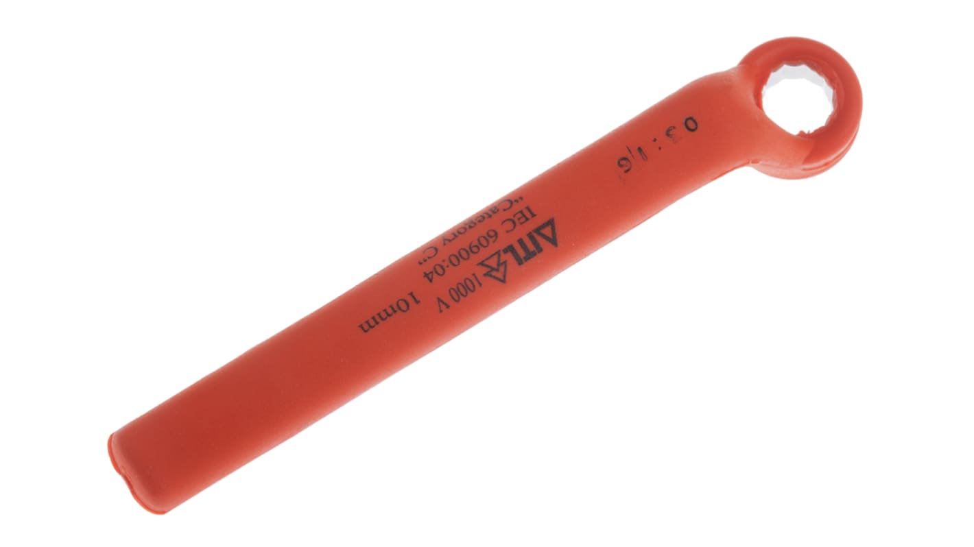 ITL Insulated Tools Ltd Offset Ring Spanner, 10mm, Metric, 95 mm Overall, VDE/1000V