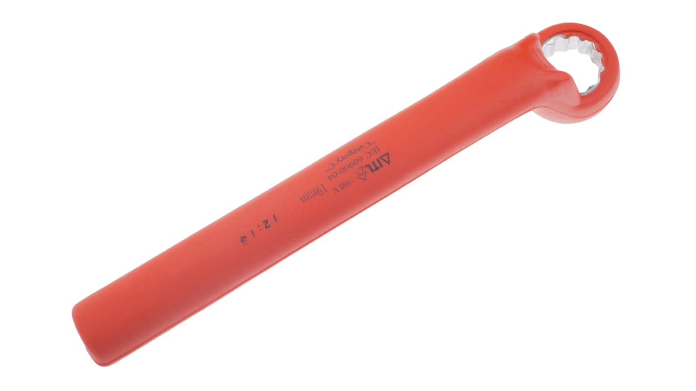 Klucz oczkowy odgięty Klucz oczkowy ITL Insulated Tools Ltd długość 210 mm Stal chromowo-wanadowa, VDE 1000V
