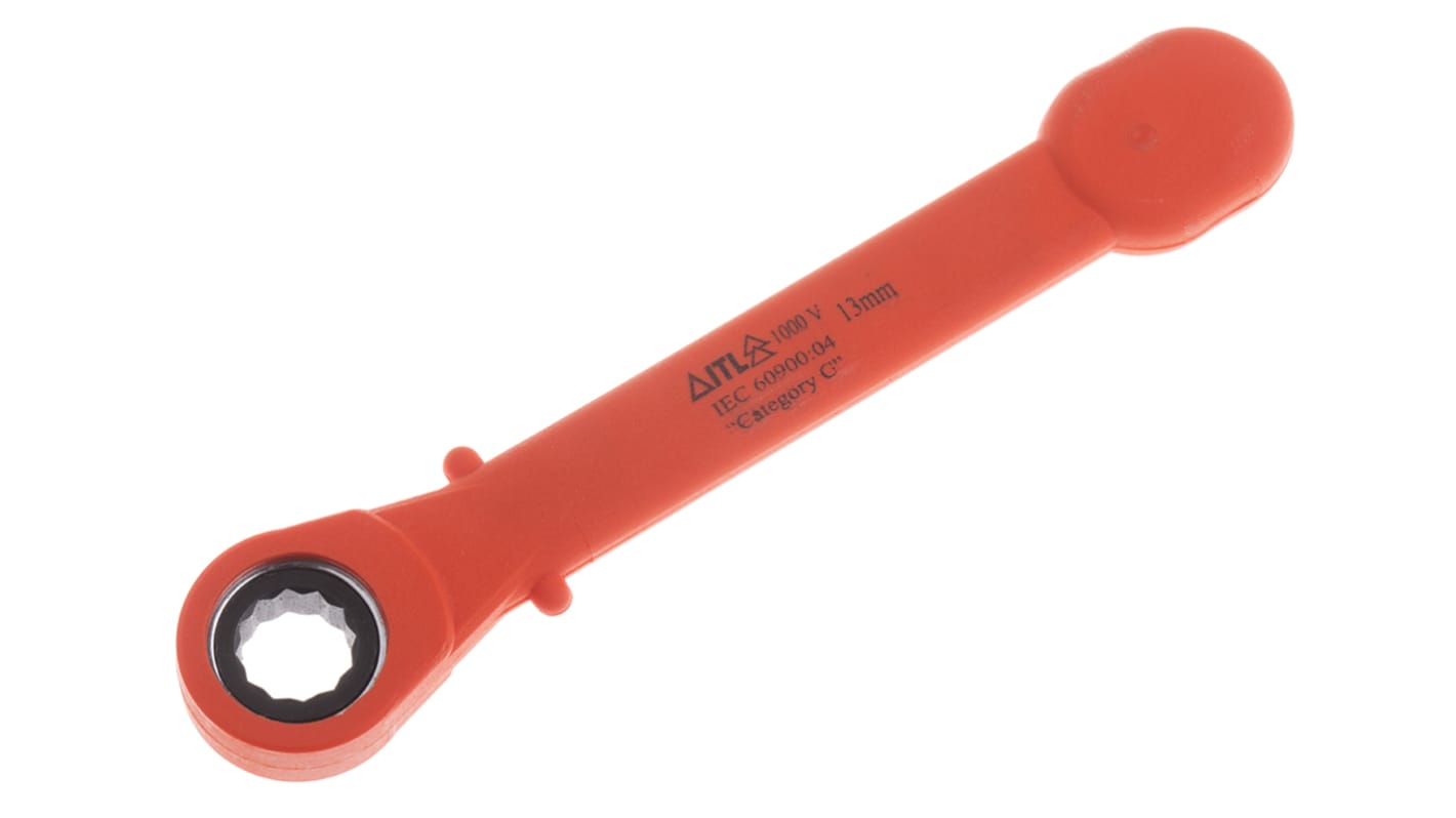 ITL Insulated Tools Ltd Ring Spanner, 13mm, Metric, 218 mm Overall, VDE/1000V