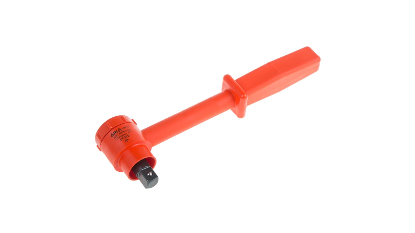 ITL Insulated Tools Ltd 棘轮扳手, 1/2 in方形驱动头, 300 mm总长, VDE/1000V认证