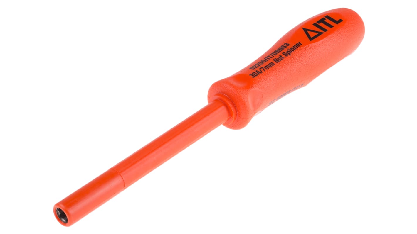 RS PRO Hexagon Nut Driver, 7 mm Tip, VDE/1000V, 105 mm Blade, 265 mm Overall