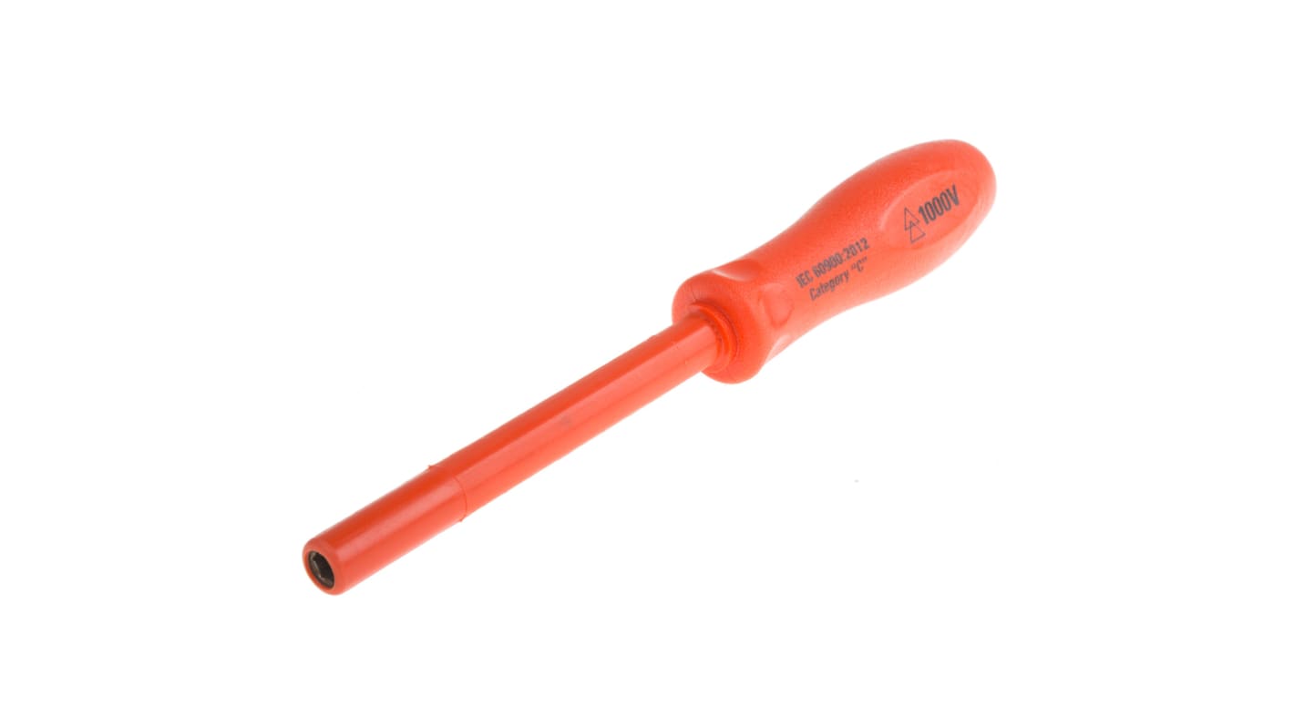 ITL Insulated Tools Ltd Hexagon Nut Driver, 3BA Tip, VDE/1000V, 105 mm Blade, 265 mm Overall