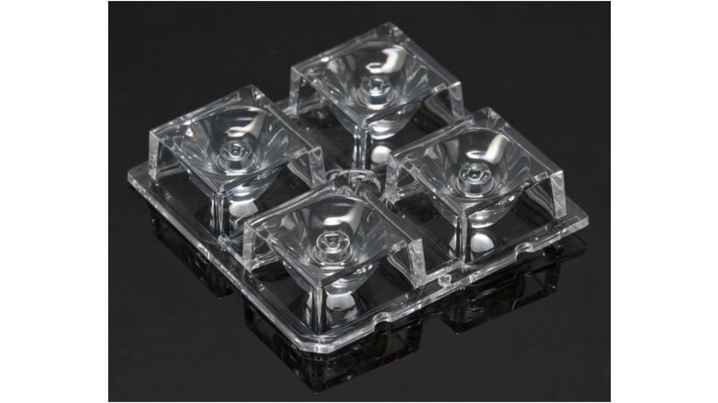 Ledil LED透镜, 4个LED, 螺钉固定, 50 x 50 x 10mm, 用于XP-G, High Bay系列