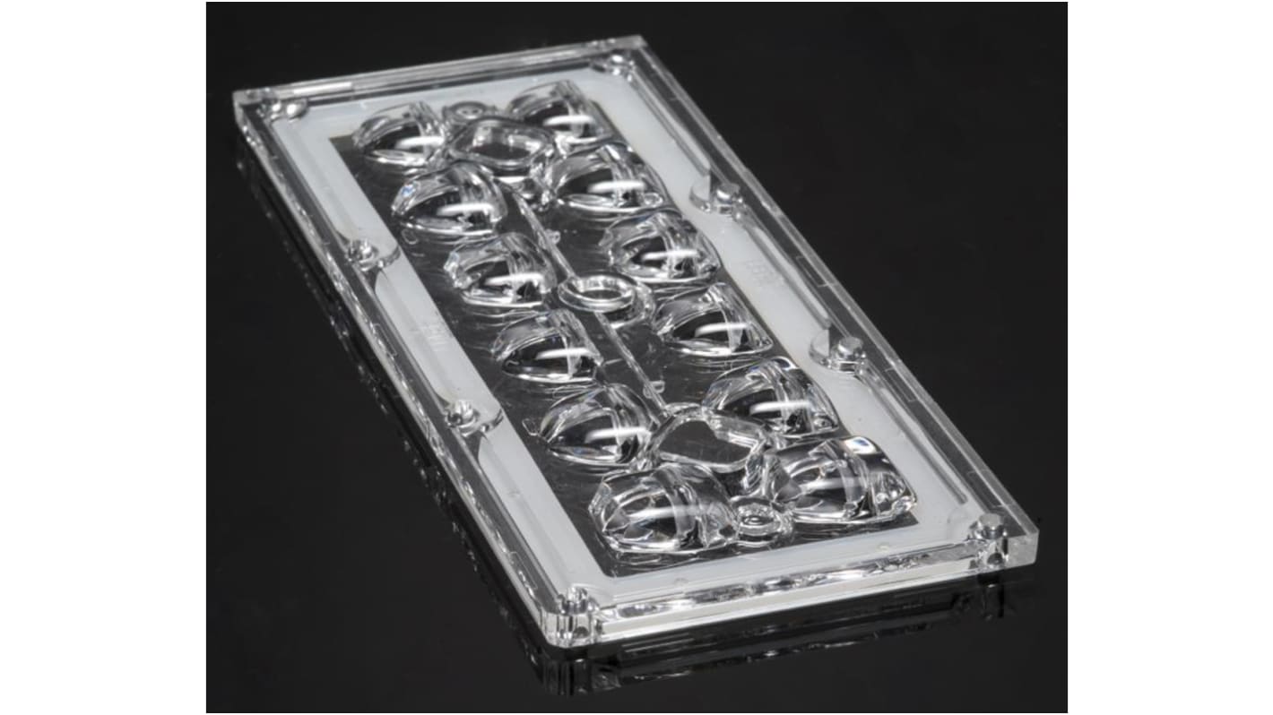 Lente LED Ledil, 12 LEDs, 173 x 71.4 x 8.98mm, Rectangular, para XT-E, Serie Strada-IP