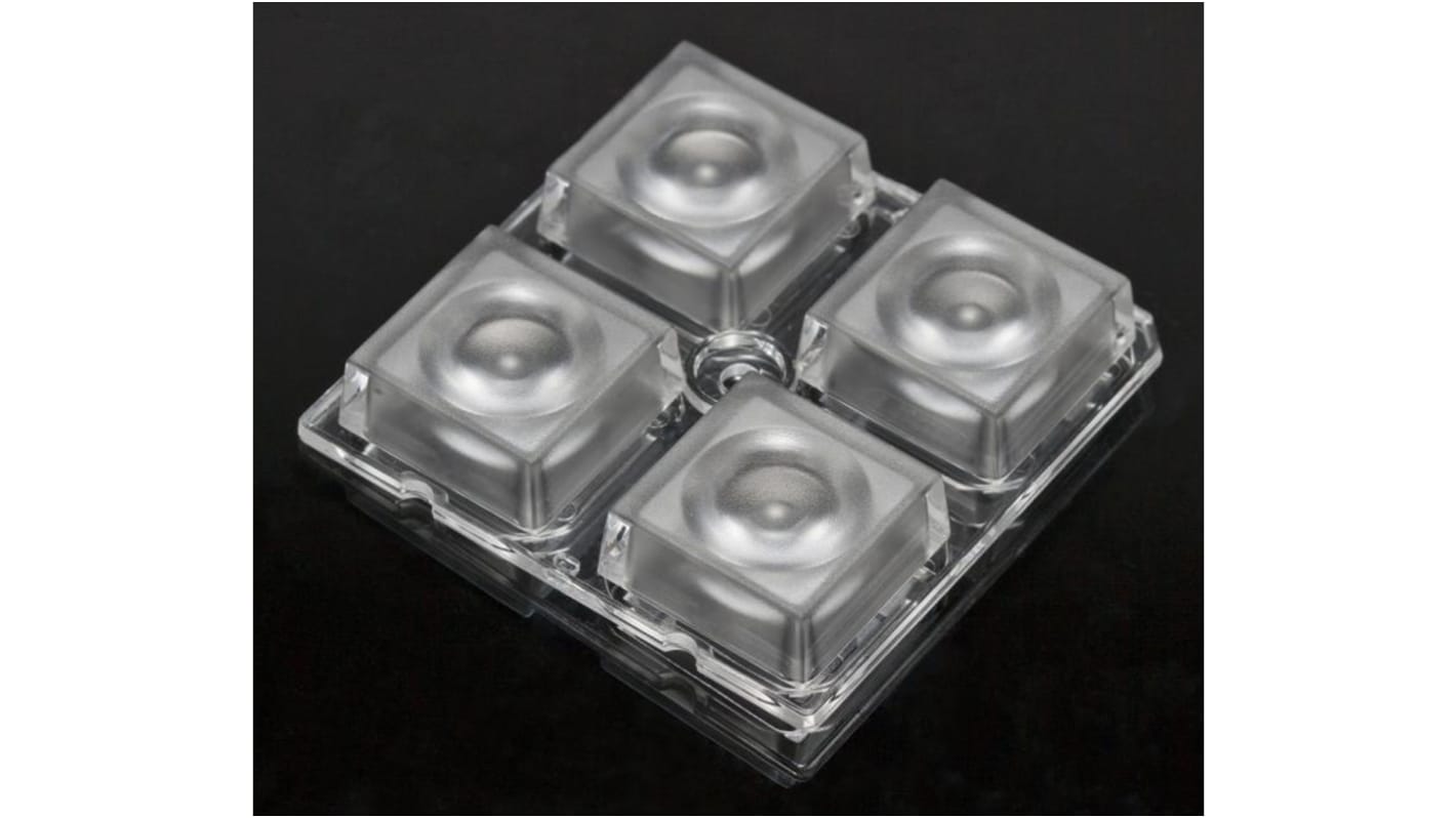 Lente LED Ledil, 4 LEDs, 50 x 50 x 8.5mm, Cuadrado, para LH351A, Serie High Bay