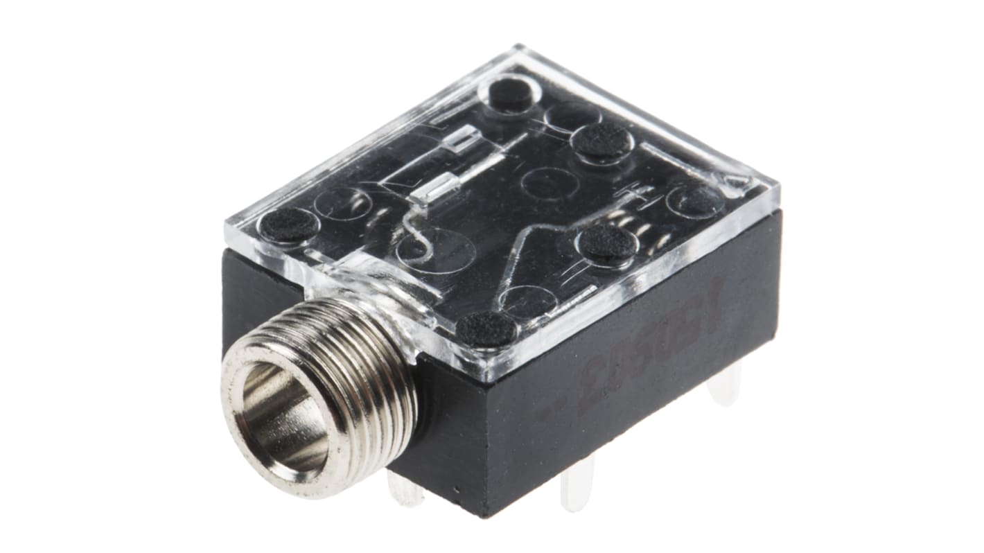 RS PRO Jack Connector 3.5 mm PCB Mount Stereo Socket, 3Pole