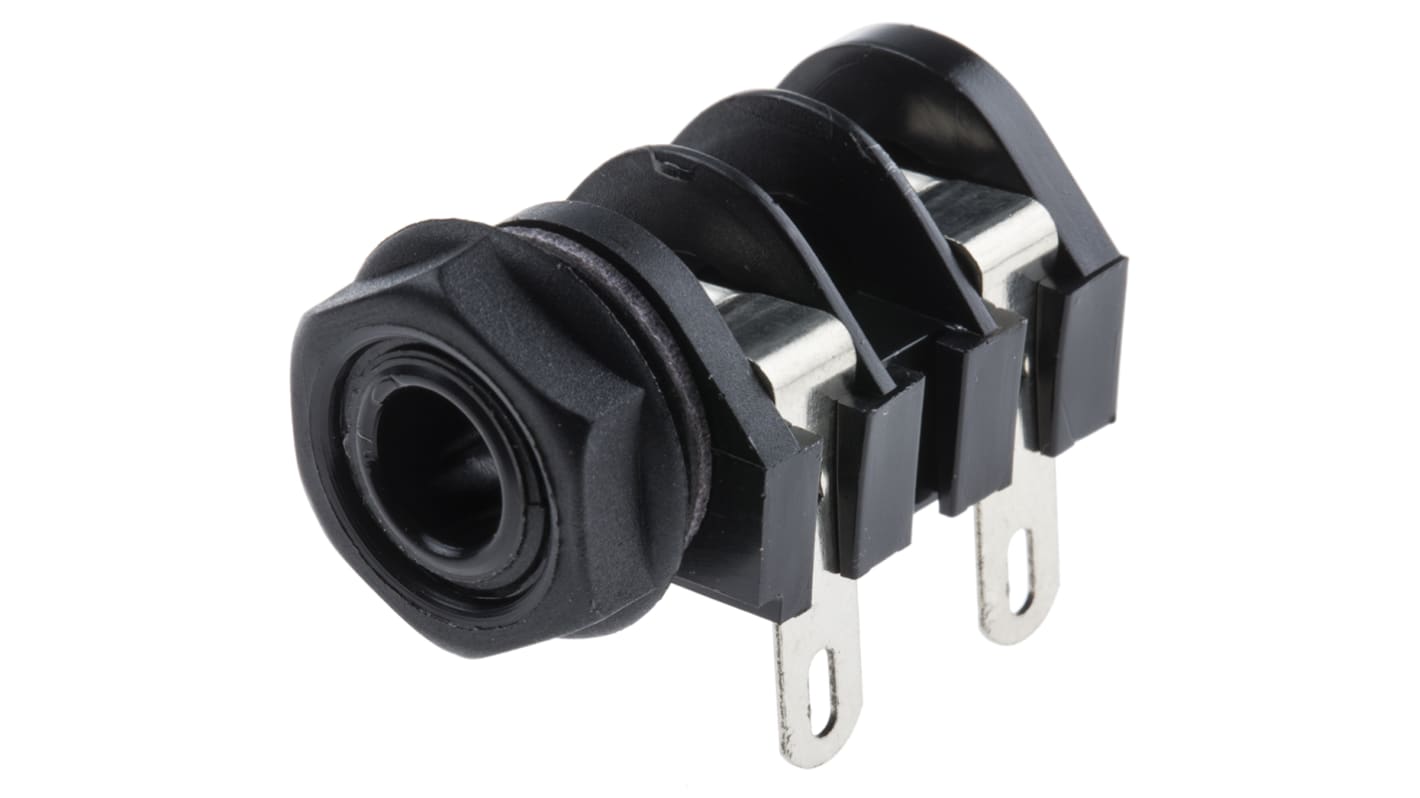 RS PRO Jack Connector 6.35 mm PCB Mount Mono Socket, 3Pole 5A